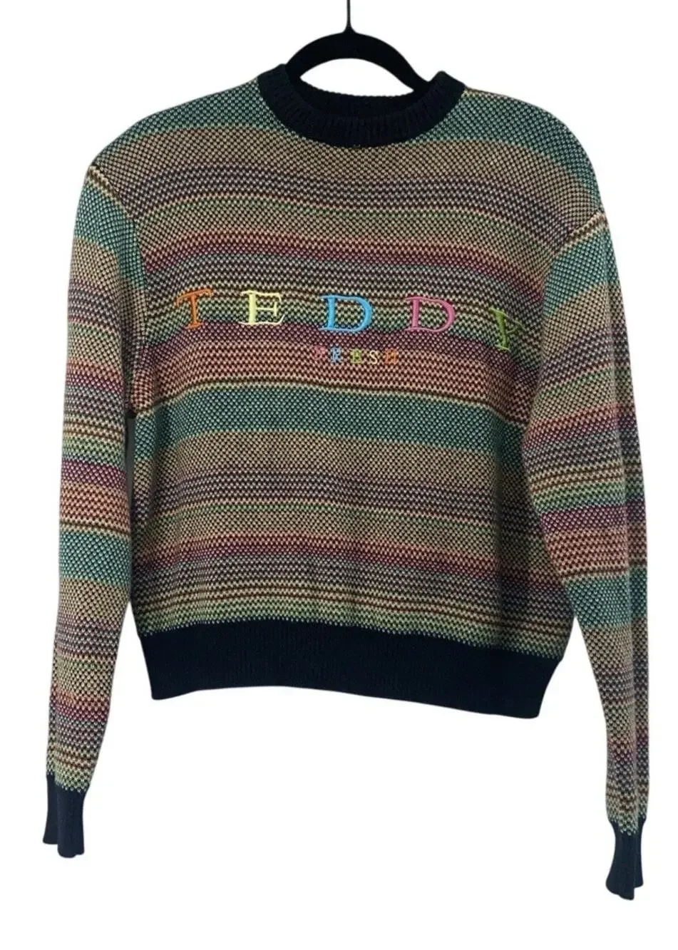 Teddy fresh Sweater Size Small 100% Cotton Stripes